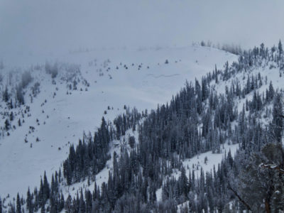 Natural avalanches at the head of Beaver Creek
