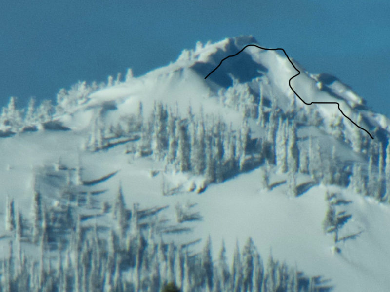Fuzzy image of the skiers R side of Copper North Side
