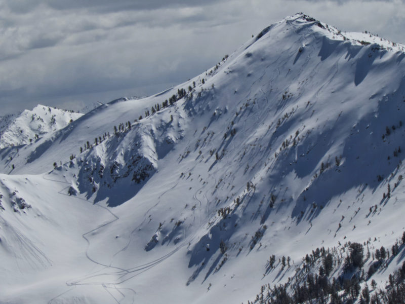 Skier traffic on Titus Peak.