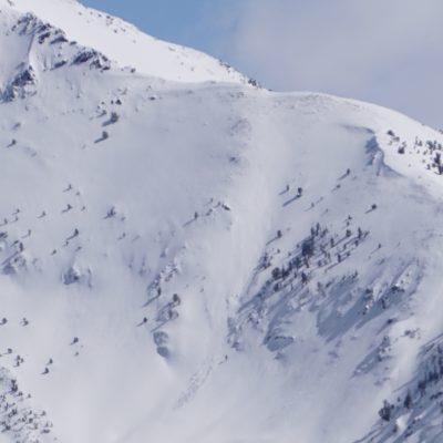 (3-26-20) This small slab avalanche failed during the recent storm on a W-SW aspect on Galena Peak. 