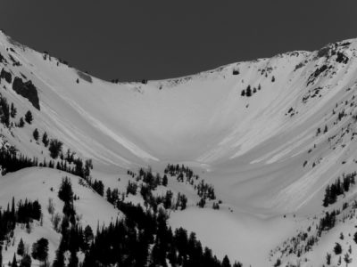 Wet loose avalanches on several aspects S-W-NW at upper elevation in Gladiator Creek in the Northern Boulders.
