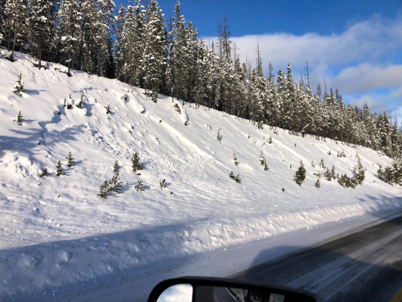 Small avalanches along Highway 21 near Cape Horn. May have been plow-triggered.