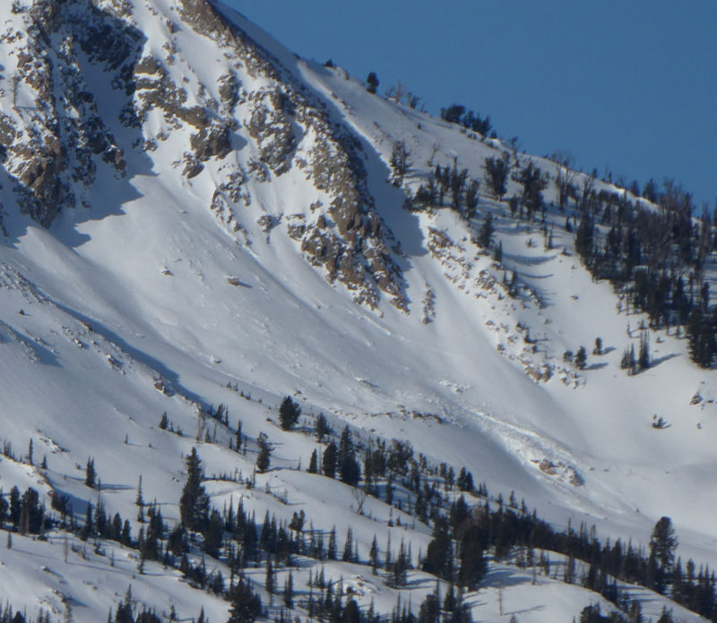 This persistent slab avalanche failed on a ENE-facing slope at around 9,200' in the Soldier Mountains. 