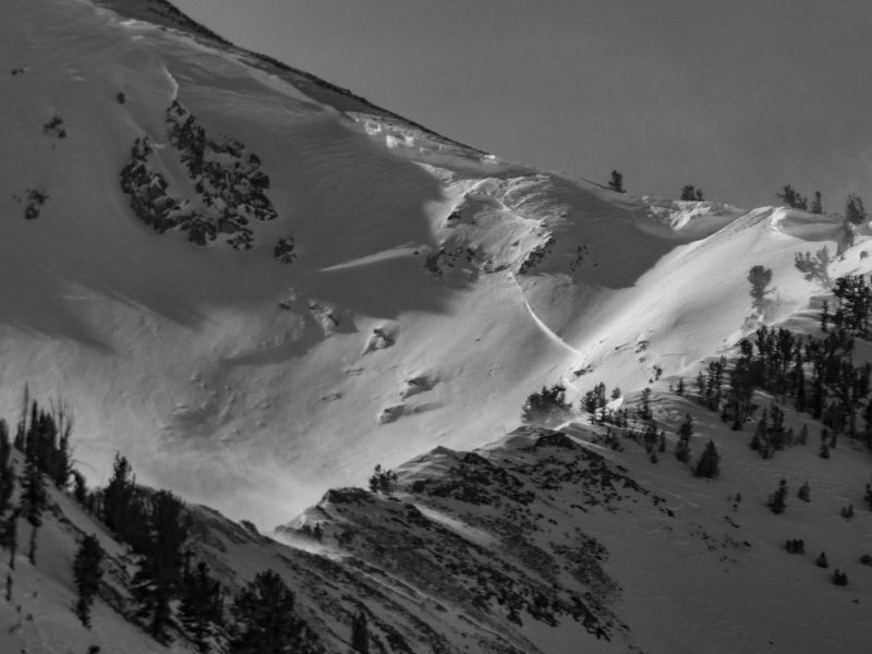 Wind slab avalanche on the E face of Baker Peak at about 9,900'.