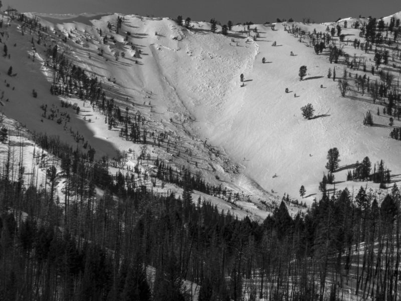 Persistent slab avalanche on a SE-facing slope at about ~9,500' at the head of Placer Ck. 