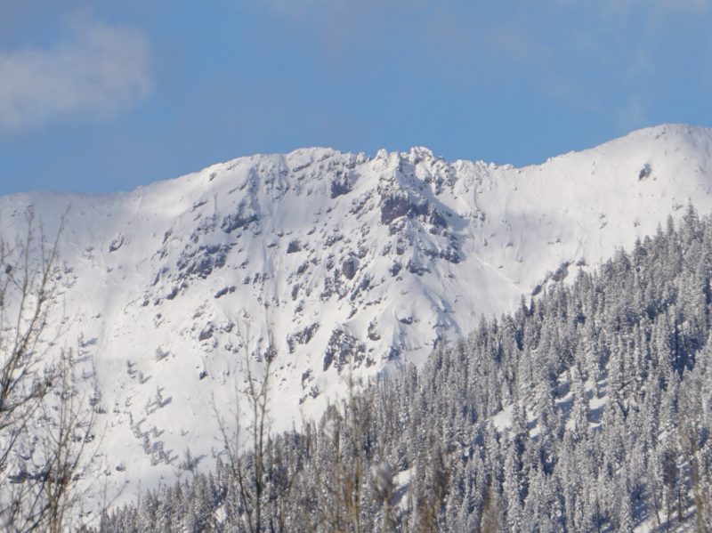 Two very large (D3) avalanches on S-SE aspects in the N Fork of the Big Wood drainage. 