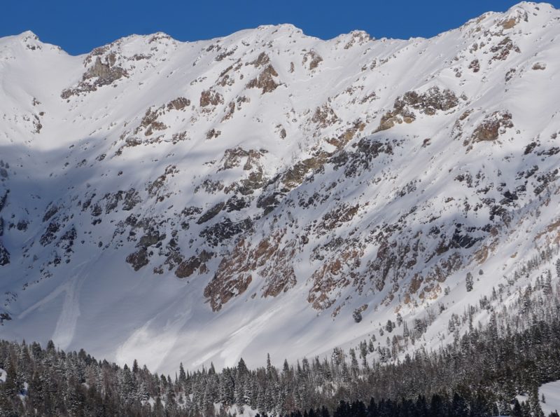 Large avalanches in the Silver Creek drainage, Boulder Mtns, W-SW aspects in alpine terrain. 