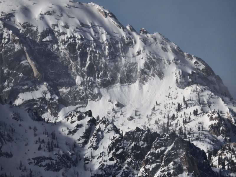 This very large avalanche occurred on McGown Peak in the Sawtooth Mountains during the intense storm on 1/12-1/13.
