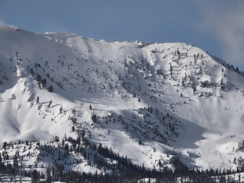 This very large avalanche occurred on Cabin Peak, just north of the Alturas drainage, during the intense storm on 1/12-1/13.