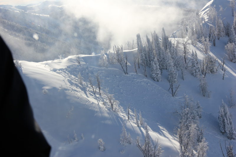 Natural avalanche in Eagle Creek. Sun Valley Heli Ski Guides photo.