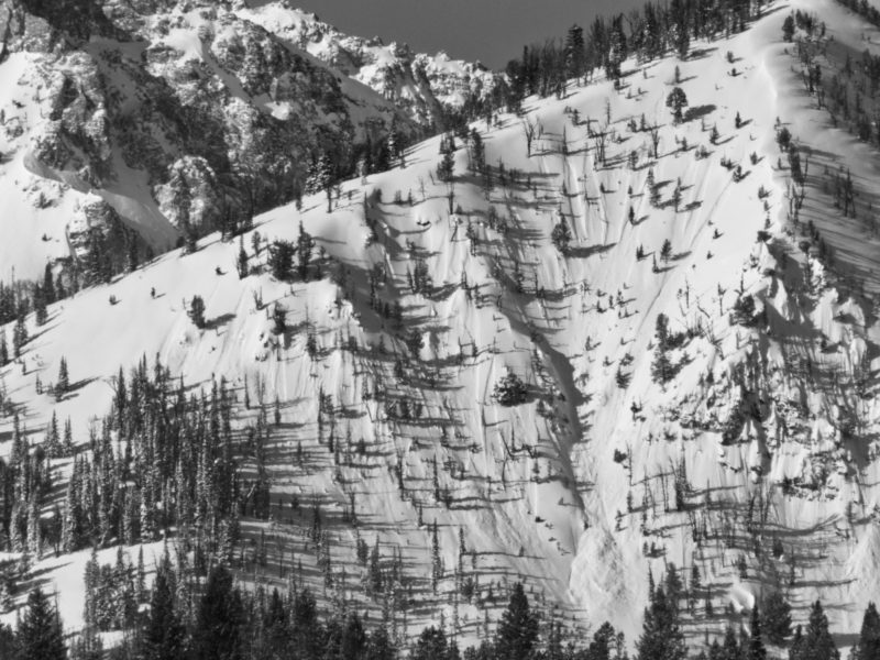 The Sawtooths received nearly constant low density snowfall over the past 9 days, which produced widespread loose snow avalanches (sluffs).