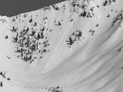 Wet loose avalanches near the head of Eagle Ck. WSW at about 9400'.