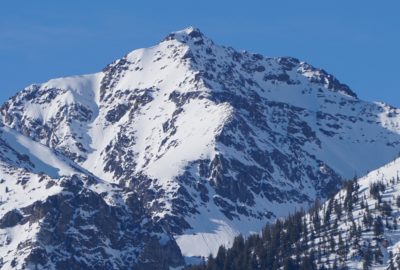 Several small natural wet loose avalanches on Lorenzo Peak in the southern Boulder Mtns (E-SE-S aspects, 10,000-11,000' elevation)