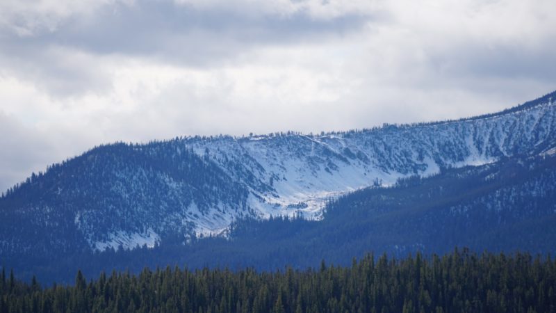 Early season snow cover on N-NW aspects in a cirque just below and southeast of McDonald Peak in the southern Sawtooth Mtns. 