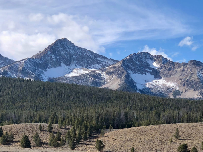 Snow coverage near Williams Peak in the Sawtooths