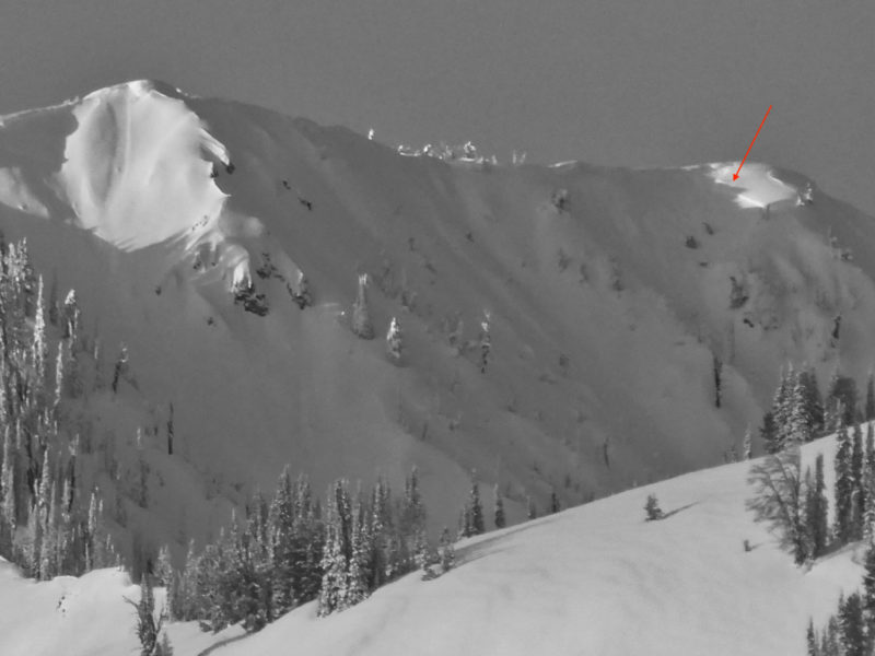 Avalanche in wind loaded terrain off the summit of Copper Mountain. NE, 8950'