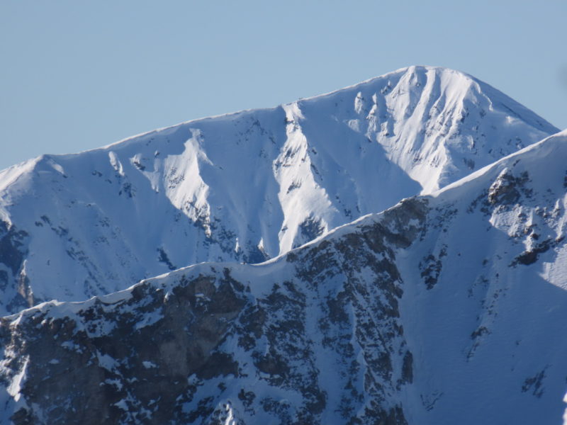 This large avalanche failed in a heavily wind-loaded location in the White Cloud Mountains. The slope faces NE at around 9,800'.