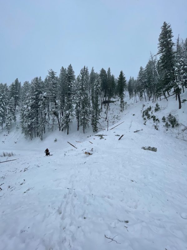 This very large natural avalanche occurred out the Warm Springs drainage west of Ketchum.