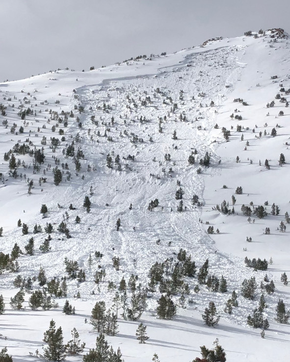 Dec 26, 2022: Snowmobilers remotely triggered this large avalanche in the White Clouds while riding in flatter terrain an estimated 1/4 mile away. Above Washington Lake, 10,500', E-NE.