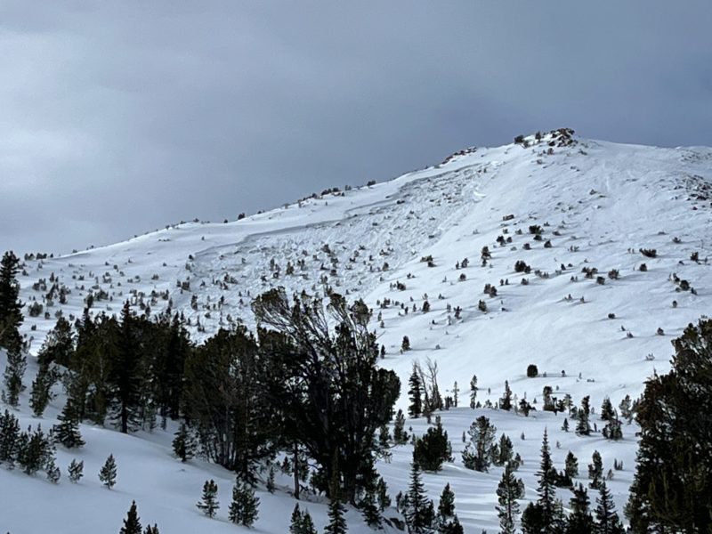 Snowmobilers remotely triggered this large avalanche in the White Clouds while riding in flatter terrain an estimated 1/4 mile away. Above Washington Lake, 10,500', E-NE.