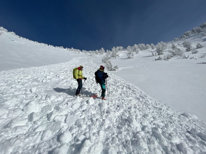 This avalanche was unintentionally triggered by a skier on Saturday, 12/31/22. The skier was caught and carried, but not buried or injured. 