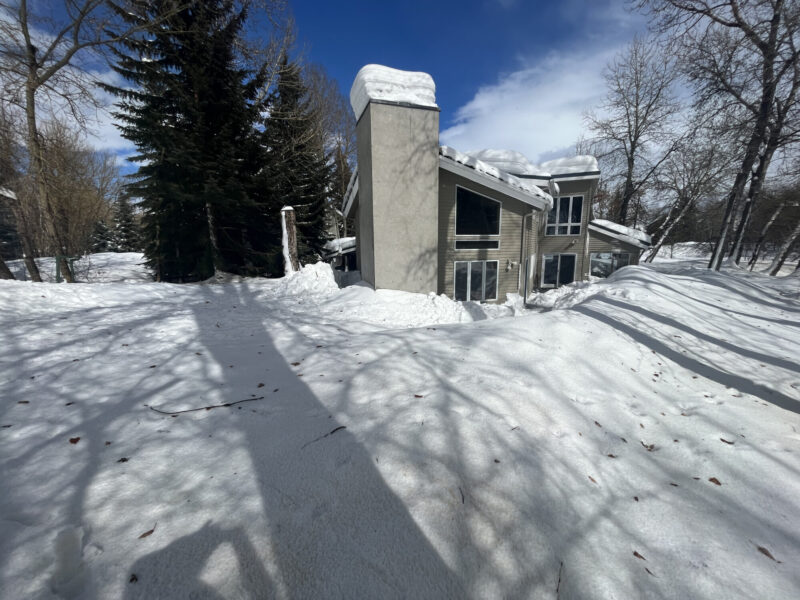 This home was impacted by an avalanche after it crossed the Big Wood River into Hailey. Feet of snow and large trees were deposited in the carport on the side of the home. Thankfully, nobody was injured. 