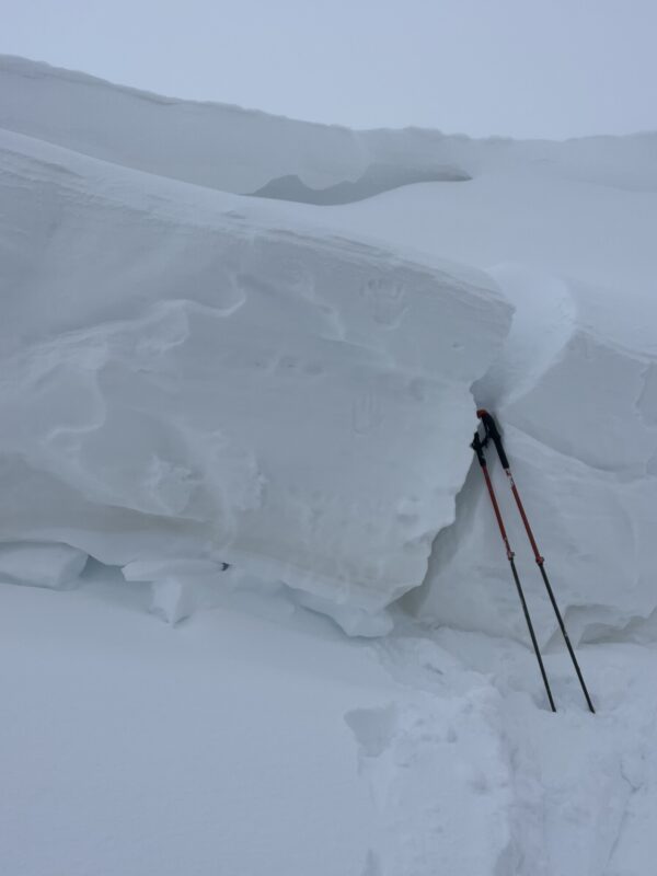 Refrigerator sized blocks from a very large avalanche on a NE slope at 8500' on Kelly Mountain.