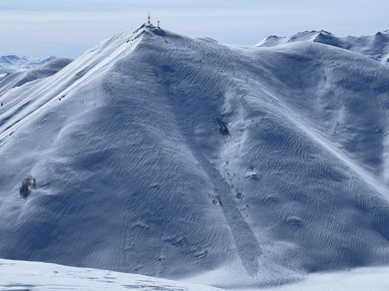 (3/5/23) A skier triggered this avalanche on Sunday, March 5th on the north side of Della Mountain near Hailey. 