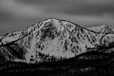 (3/12/23) Two thin crowns on a NE slope at 8700' in Meadow Creek.