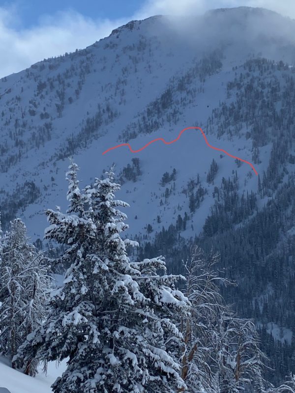 (3/5/23) A group observation this past avalanche on a NW slope around 9000'.